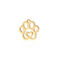 Colgante dorado minimalista de pata de animal con corazón hueco y acabado de espejo - Dorado