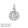 Antique silver stainless steel hollow pumpkin pendant charm for DIY jewelry 11x11mm - Pumpkin Style (HZNP039)
