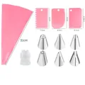 Pink baking tool set with 6 stainless steel nozzles, 12-inch EVA bag and 3 scrapers - 6-Piece Set with 3 Scrapers (OPP Bag) / Pink