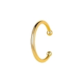 Minimalist C-shaped ear cuff in polished gold finish with double round ball ends - 10 Plain Hoop (WG0-0539)