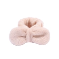 Dettaglio dei polsini per il lavaggio in pile di corallo rosa con fiocco decorativo - Stile Fiocco Singolo (40#) / Beige