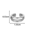 Silberne doppelstöckige Ohrmanschette mit Zirkonia-Einlage und Maßen 1,55cm - Doppellagig Einfach mit Steinen (2616-4# Silber)