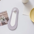 Calcetines invisibles de malla morado claro con suela de algodón antideslizante - Talla única / Gris