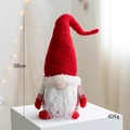 Gnomo de Navidad de felpa rojo y blanco con gorro a rayas, mide 58cm y pesa 409g - Estilo D