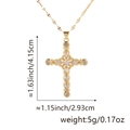 Collana con ciondolo a croce dorata minimalista con zirconi cubici su catena sottile - Stile O (Croce di Lusso/Zirconia Bianca)