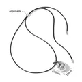 Adjustable black cord necklace featuring a polished silver teardrop pendant for women - Small Waterdrop Style (PDD871)