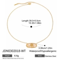 Gold layered stainless steel necklace with shell pendant showing size 39cm plus 5cm extender - Gold Shell Shape Pendant Necklace(JDN0302018-WT)