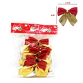 Set of 12 red velvet and gold glitter Christmas bows for festive tree decorations - Bag Packaging / Set of 12 / Half Red Half Gold