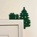 Décoration de coin de porte sapin de Noël vert en métal avec cadeaux pour intérieur festif - Style Sapin de Noël Vert Ajouré (20cm)