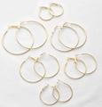 9-piece set of vintage golden C-shape hoop earrings in various sizes for women - Gold (EJ16651)