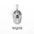 Polished silver stainless steel hip hop baseball cap pendant necklace jewelry WQ09 - Steel Baseball Cap (WQ09)