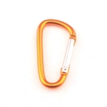 D-Ring Karabiner aus Aluminium in Orange mit silbernem Schnapper für Schlüssel - Gold