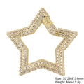 Gold star-shaped copper pendant with cubic zirconia for DIY jewelry making - Style 68: Copper Micro-set Zircon Connecting Clasp