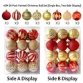 24-pack of 6cm red and gold Christmas ball ornaments with mixed textures and finishes - MJBK24-004 Red Gold Painted 24pcs / 6cm 24pcs Set