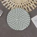 Handwoven green and white spiral cotton rope coaster for heat-resistant table protection - White & Green Mixed