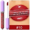Lucidalabbra glitterato idratante professionale DUNUF in rosso intenso, colore numero 10 - 10 Rosso Vino Scintillante
