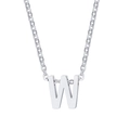 Minimalist silver-toned titanium steel necklace featuring a bold uppercase letter W pendant - Letter W / Silver