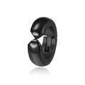 Punk style black stainless steel ear clip with smooth polished finish for non-pierced ears - Style 9-13mm