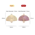 Detailed view of 24x20mm purple plum blossom fan pendant charms for DIY jewelry making - Purple
