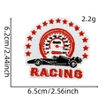 Detailed racing embroidery patch showing car dashboard and red star patterns - Racing Patch #12 (Dashboard Race)