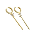 Elegante goldene Schmetterlings-Ohrringe mit S925 Silber und funkelnden Zirkonia-Steinen - Gold