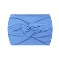 Elastic wide yoga headband with central knot design in soft light blue fabric - Light Blue V2