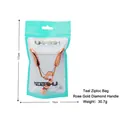 Rizador de pestañas oro rosa con mango de textura y estuche azul claro - Mango Diamante Oro Rosa (Bolsa azul)