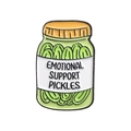 Enamel pin badge featuring Emotional Support Pickles design in green and cream finish - Emotional Support Pickles Style (QHXZ2616)