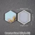 Hexagon silicone mold for DIY resin coasters with blue marble finish and gold leaf - Small Hexagon Coaster