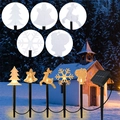 Luces solares de Navidad con formas de ciervo, campana y copo de nieve con luz LED cálida - Estilo Combinado Solar (5 en 1 Blanco Cálido)