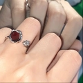 Silver wrap ring with micro-pave zircon snake design and red stone on hand - Red Agate Organic Curve Style - Silver