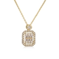 Collier élégant doré avec pendentif rectangulaire ajouré orné de zircons brillants - Métal Doré/Zircone Blanche