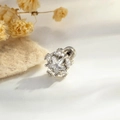 Star shaped titanium steel stud earring with clear cubic zirconia stone inlay - White (A933-1# Single Piece)