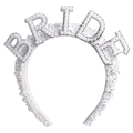 Elegant white headband featuring pearls and rhinestones with BRIDE lettering - BRIDE Letters Bride Style (Series 3-1)