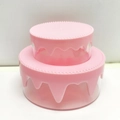 Pink two-layer cream cake shaped storage box for jewelry and DIY small items - Pink