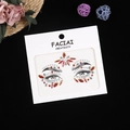 Face gem stickers with red and amber rhinestones for stage makeup and festival decoration - 165*155mm / Iridescent Red