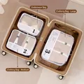 Beige and brown 3-piece travel packing cubes set organized in a suitcase - White 3-Piece Set