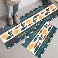 Kitchen mat set with colorful fish pattern and non-slip backing for home floor - 40*60cm / Tropical Fish