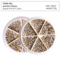 Mix aus 500 klaren und goldenen SS6-SS20 Nagelkristallen in praktischen Aufbewahrungsboxen - YPSP-001 (500 Stk/Box)