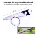 Halloween bloody saw headband prop made of plastic for realistic cosplay costume horror look - Saw Style