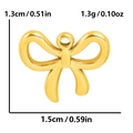 Detailed view of a gold bow pendant with exact dimensions 1.5cm by 1.3cm on white backdrop - Small Dainty Bow / Gold