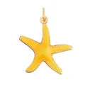 Charming large yellow starfish enamel pendant with gold metal texture for summer jewelry - Large Yellow Starfish