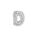 Silver letter D pendant with sparkling clear crystals for personalized jewelry - Letter D / Silver