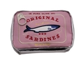 Detailed embroidery on pink sardine tin makeup bag with metallic silver accents - Pink