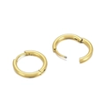 Minimalist golden titanium steel hoop earrings with a polished finish and hinged closure - 15x2mm / Gold