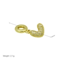 Detailed view of gold heart pendant with pavé zircons showing 24mm length and 2.1g weight - DB2408013-I (Gold Fully Paved Zircon Heart Pendant)