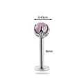 Piercing de acero de titanio con piedra de luna en garra de dragón y base plana - Estilo de Ojo de Gato Violeta(10#)