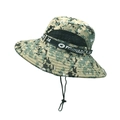 Green digital camouflage sun hat with wide brim, mesh vents and adjustable wind cord - M (56-58cm) / Digital Camouflage Light Khaki