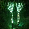 Halloween glowing skeleton arms with green LED lights for garden yard lawn decoration - Green Ghost Hands (Pair With Battery Box)