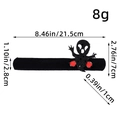 Halloween black slap bracelet with sequined ghost and sizing details of 21.5cm length - Black Sequin Ghost